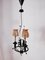 Vintage Wrought Iron Chandelier with Beaded Lampshades 10