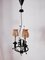 Vintage Wrought Iron Chandelier with Beaded Lampshades, Image 10