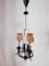 Vintage Wrought Iron Chandelier with Beaded Lampshades, Image 6