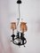 Vintage Wrought Iron Chandelier with Beaded Lampshades 16