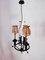 Vintage Wrought Iron Chandelier with Beaded Lampshades, Image 16