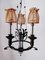 Vintage Wrought Iron Chandelier with Beaded Lampshades 9