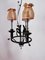 Vintage Wrought Iron Chandelier with Beaded Lampshades 13