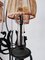Lámpara de araña vintage de hierro forjado con pantallas de cuentas, Imagen 15