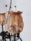 Vintage Wrought Iron Chandelier with Beaded Lampshades, Image 12