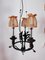 Vintage Wrought Iron Chandelier with Beaded Lampshades, Image 2