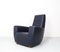 Vintage Blue Leather Lounge Chair by Gerard van den Berg for Label, 1990s 5