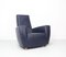 Vintage Blue Leather Lounge Chair by Gerard van den Berg for Label, 1990s 3