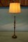 Space Age Teak & Brass Floor Lamp, 1950s, Image 1