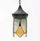 Wrought Iron Art Deco Lantern with Stained Glass, Image 9