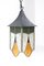 Wrought Iron Art Deco Lantern with Stained Glass 7