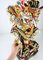 Escultura balinesa colorida vintage tallada a mano, Imagen 3