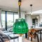 Large Scandinavia Pull Down Hanging Light in Green Glass by Helena Tynell for Flygsfors, 1960s 2