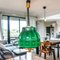 Large Scandinavia Pull Down Hanging Light in Green Glass by Helena Tynell for Flygsfors, 1960s, Image 2