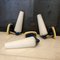 Italian Brass, Opaline and Lacquer Sconces, 1950s, Set of 3 6