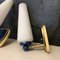 Italian Brass, Opaline and Lacquer Sconces, 1950s, Set of 3 2