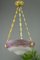 Jugendstil Glasschale Deckenlampe, 1920er 3