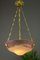 Art Nouveau Glass Bowl Ceiling Lamp, 1920s, Image 2