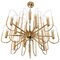 Mid-Century Italian Brass and Glass Chandelier by Sciolari, 1960s 1