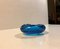 Blue Murano Bubble Glass Ashtray from Seguso, 1950s 1