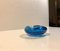 Blue Murano Bubble Glass Ashtray from Seguso, 1950s 5