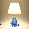 Mid-Century Blue Glass Table Lamp from Val Saint Lambert, 1950s 9