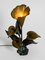Large Italian Floral Bronze & Brass Table Lamp, 1970s, Image 2