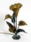 Large Italian Floral Bronze & Brass Table Lamp, 1970s 12