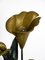 Large Italian Floral Bronze & Brass Table Lamp, 1970s 15