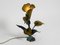 Large Italian Floral Bronze & Brass Table Lamp, 1970s 13