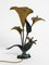 Large Italian Floral Bronze & Brass Table Lamp, 1970s 4