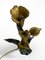 Grande Lampe de Bureau Florale en Bronze et en Laiton, Italie, 1970s 5