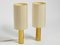 Italian Brass Table Lamps with Silk Shades, 1960s, Set of 2 2