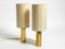 Italian Brass Table Lamps with Silk Shades, 1960s, Set of 2 3