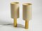 Italian Brass Table Lamps with Silk Shades, 1960s, Set of 2 4