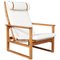 2254 Oak Sled Lounge Chair in Cane by Borge Mogensen, 1956, Denmark, Image 1