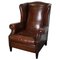 Club chair vintage olandese in pelle color cognac, Immagine 1