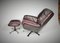 Scandinavian Leather Swivel Armchair and Tabouret, 1960s, Set of 2, Image 7