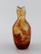 Antike Emile Gallé Vase aus hellmatter & bernsteingelber Glasvitrine 6