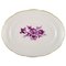 Antique Oval Meissen Serving Dish in Hand-Painted Porcelain with Purple Flowers 1