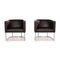 Dark Brown Leather Armchairs from de Sede, Set of 2 1