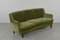 Mid-Century Danish Modern Curved Green Velvet Sofa, 1950er Jahre 1