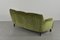 Mid-Century Danish Modern Curved Green Velvet Sofa, 1950s 7