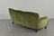 Mid-Century Danish Modern Curved Green Velvet Sofa, 1950s, Image 7