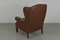 Vintage Wing Leather Lounge Armchair, 1970s, Image 11
