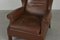 Vintage Wing Leather Lounge Armchair, 1970s, Image 15