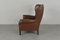 Vintage Wing Leather Lounge Armchair, 1970s, Image 14