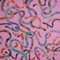 Tonos Art Déco en rosa, acrílico cuadrado sobre lienzo, pincelada turquesa 2020, Imagen 1