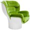 Mid-Century Modern Italian Green Velvet Elda Lounge Chair by Joe Colombo 1