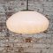 White Opaline Milk Glass Vintage Brass Top Pendant Light 6